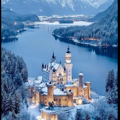 慕尼黑往返 壁画村+新天鹅堡+玛丽亚铁索桥+阿尔卑山湖