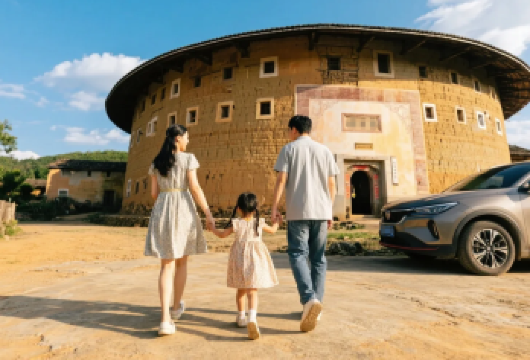 【双景区跟车游】南靖云水谣古镇+田螺坑土楼群/永定土楼一日游【车票接送时间与区域：6:30-7点左右厦门思明区、湖里区、漳州北高速口（海峡物流城东公交站）沿路接送】