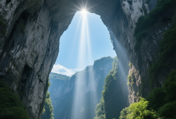重庆天生三桥+龙水峡地缝一日游|含门票|含车【[文化解码]近距离欣赏天生三桥雄伟壮丽+龙水峡地缝幽深神秘，感受喀斯特地貌震撼。】