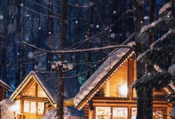 富良野森林精灵露台+圣诞树+白须瀑布一日游【夜之森林露台】【晚上点了灯的森林中，被白雪覆盖的三角小木屋，置身其中如同误入了精灵仙境一般，更像童话世界般令人着迷。】