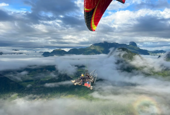 滑翔伞+万荣一日游+丛林飞索+南松河皮划艇+午餐+车辆接送【15分钟滑翔伞体验】