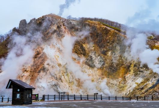 北海道洞爷湖+登别地狱谷+昭和新山一日游丨可体验雪地摩托【北海道小富士山美景！品味羊蹄山的甘甜清泉】