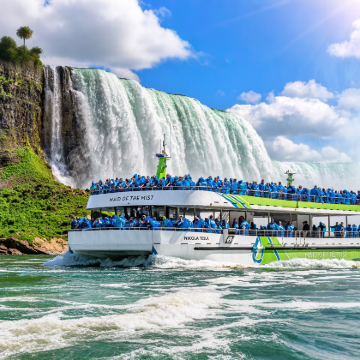 美国尼亚加拉瀑布一日游丨瀑布近景+高空全景丨可选跨境加拿大游