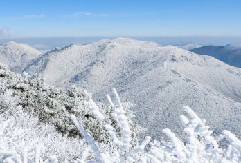 杭州出发【千山暮雪·踏雪龙王山】浙江踏雪徒步线路【踏雪行山：十二月底至次年的二月初，正是浙西群山被白雪覆盖的季节，行走冰雪中，体验不一样的登山乐趣】