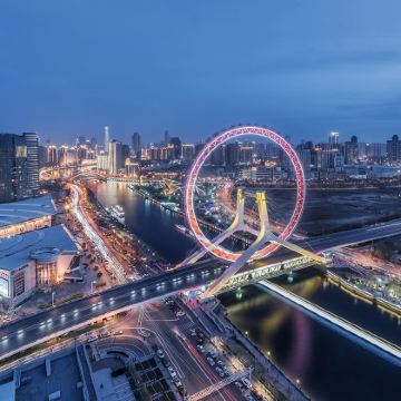 天津之眼摩天轮+世纪钟广场+解放桥+夜景一日游∣私家团 含票