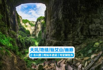 重庆武隆天生三桥+仙女山国家森林公园一日游【8人纯玩小团】【纯玩不购物，1-8人小团，上门接，服务不满意全额退款(需要独立成团的联系客服申请)】