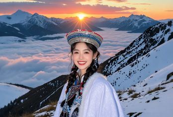 日出*云海*雪山●拉脊山+宗喀拉则半日游●免费接送纯玩团【人可订，每天发团，封顶八人小团，十佳旅行社，行程更舒适自由】