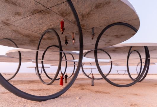 卡塔尔北部之旅 【祖巴拉城堡- 奥拉维尔沙漠艺术品】【看奥拉维尔沙漠艺术品--游荡于白日海面之影】