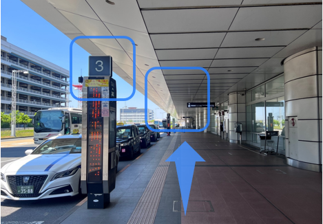 【3番柱】と【2番柱】を通過する