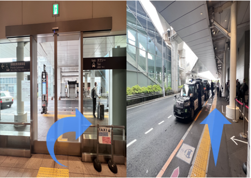 建物を出たら右折し【レンタカー乗り場】の標識へ直進