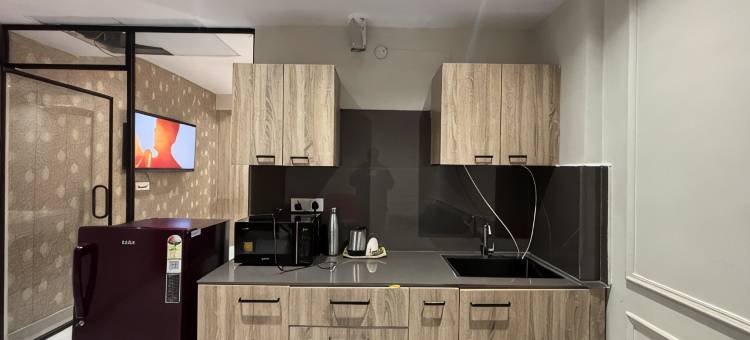 Modern Cozy 1BHK Studio, King Bed & Kitchenette图片