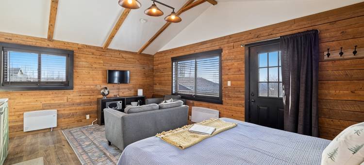 埃尔克山。国王幽静浪漫空间木屋，热水浴池、户外火炉 & 景观(King Cabin Secluded Romantic Space Near Elk Mountain. Hot Tub, Firepit & Views!)图片