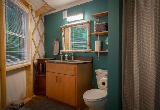 JP's Waterfront Yurt with Heating, Cooling & Wifi  /  Glamping on the River Hotel Overview