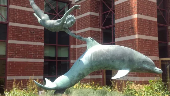 Boy With A Dolphin Statue