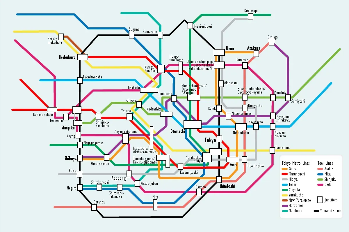 Tokyo Subway Detailed Info: Line & Map