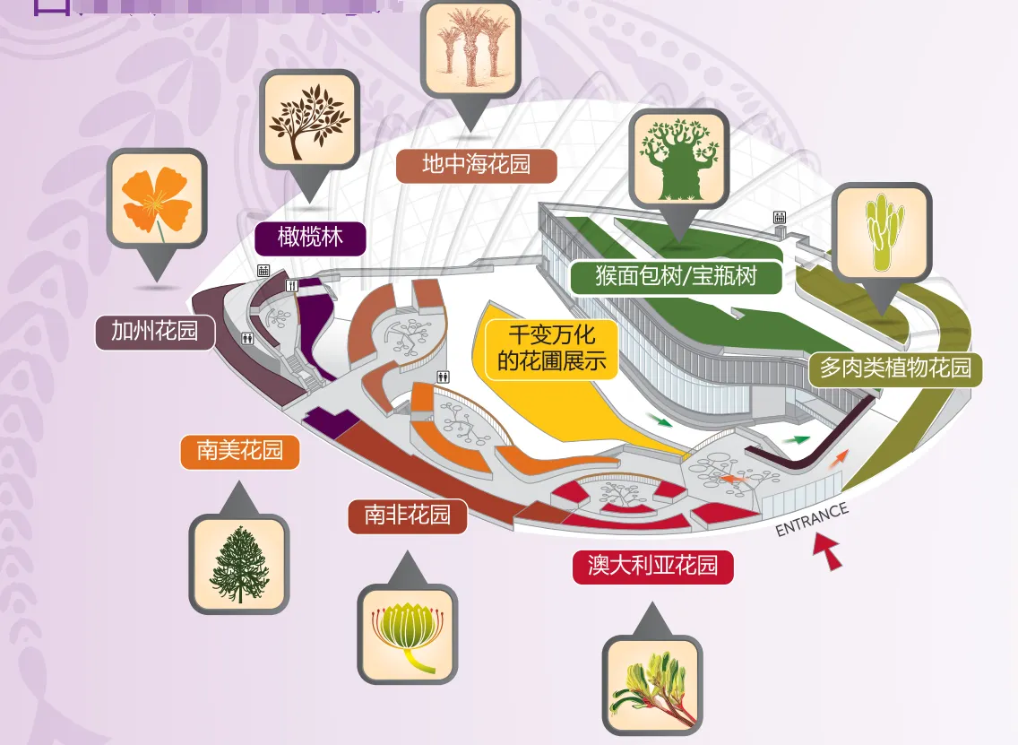 新加坡濱海灣花園花穹地圖