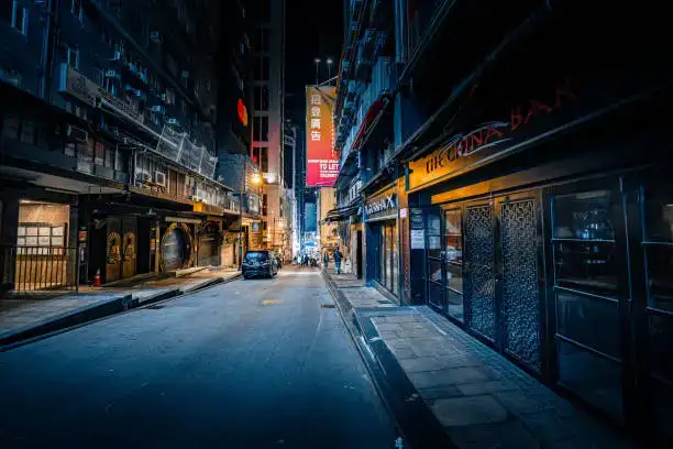  Streets empty in Central, Hong Kong.