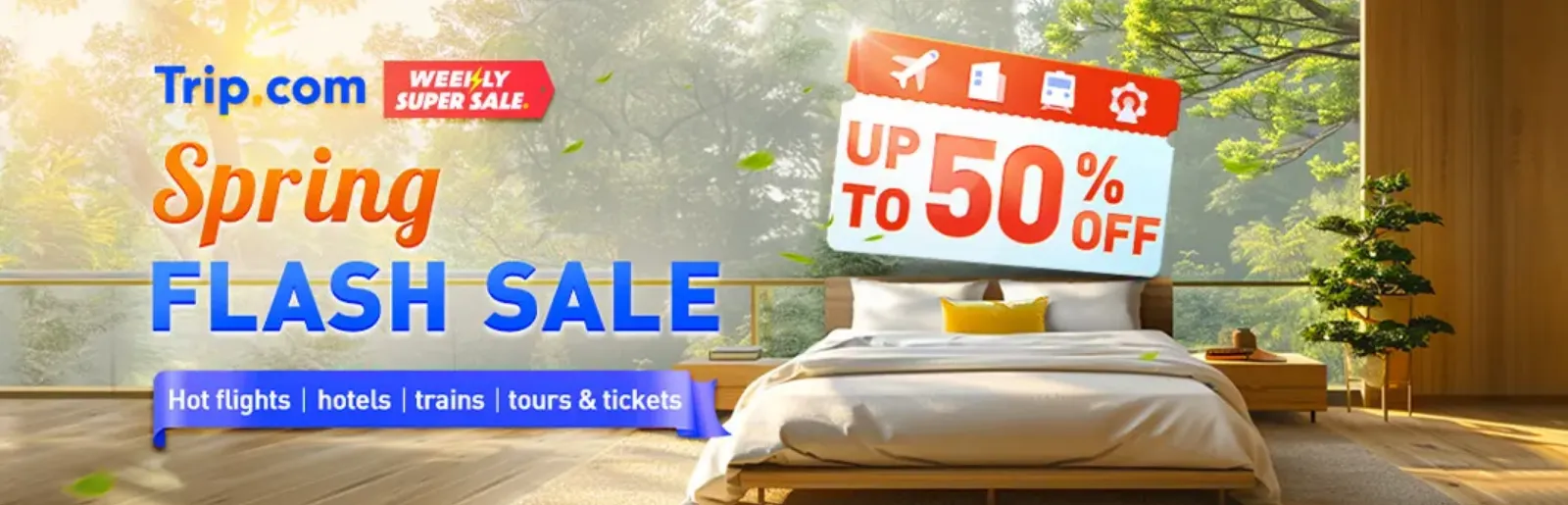 Trip.com Promo Code Hong Kong: Trip.com Spring Flash Sale, Up to 50% Off