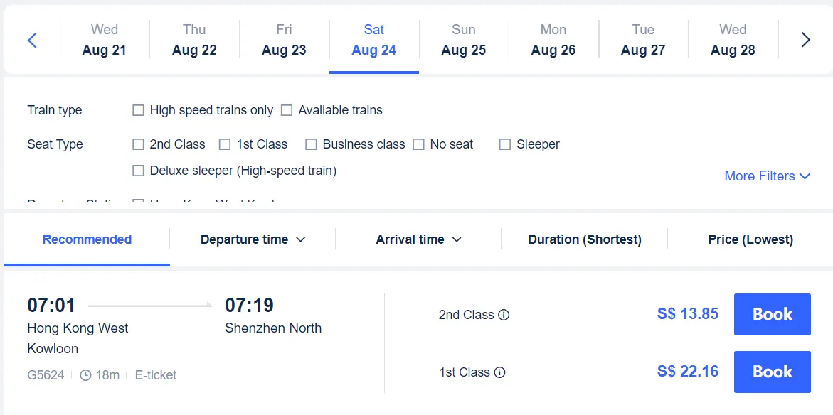 Book train tickets on Trip.com