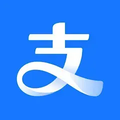アリペイ（Alipay）のロゴ。青地に白文字の「支」が描かれた中国の電子決済アプリのアイコン。