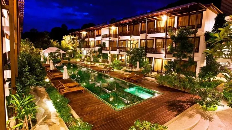 Hotel building located in natural beauty at night at Maryoo Samui Hotel