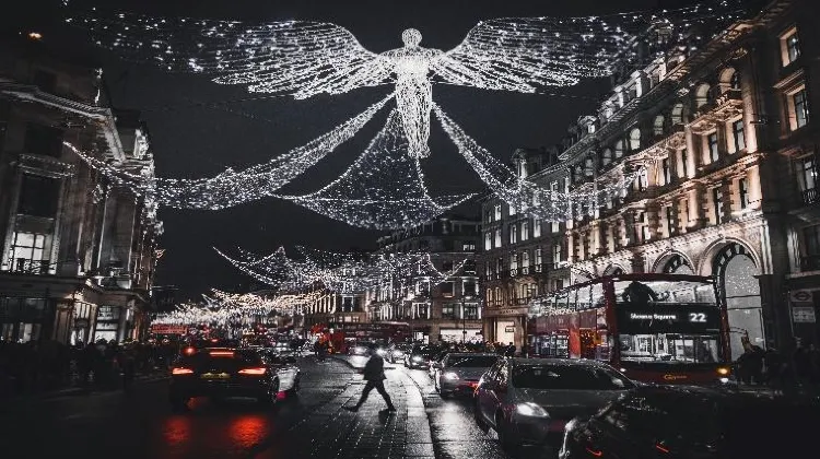 Regent Street à Londres, au moment de Noël