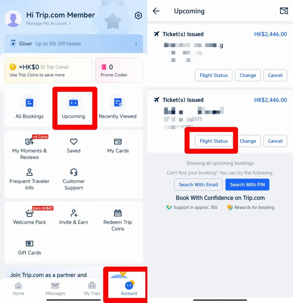How to Get Flight E Ticket on Trip.com