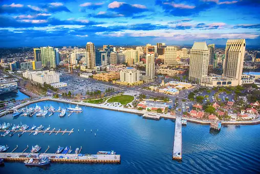 Aerial view of San Diego