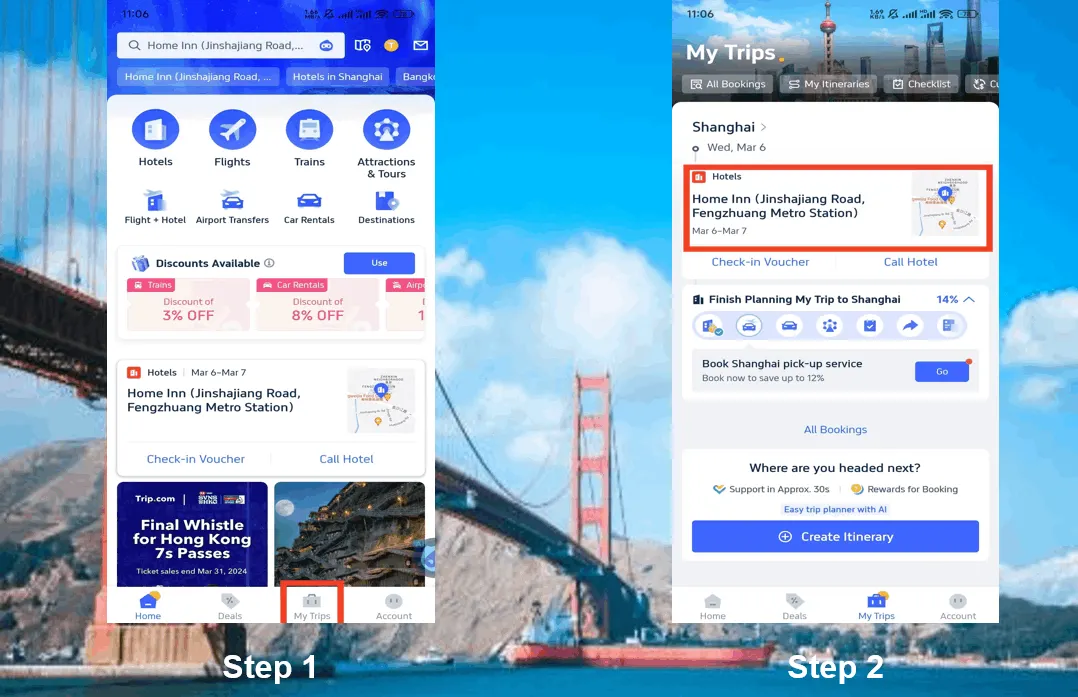 how to get Trip.com hotel refund