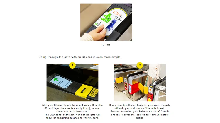 Проход через турникет (IC-карты)