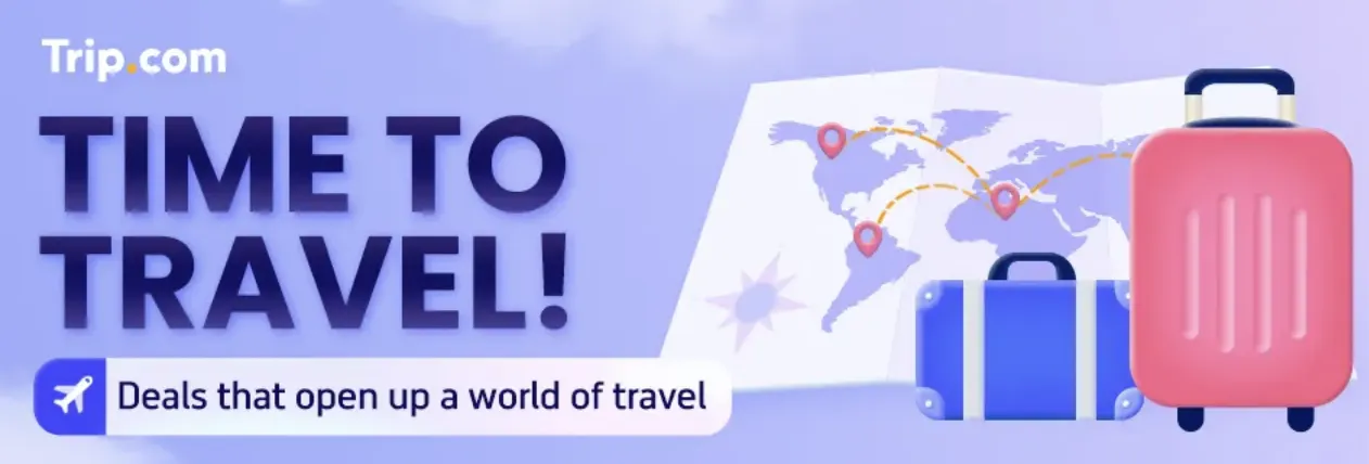 لحجز تذاكر الطيران والفنادق، استخدم Trip.com