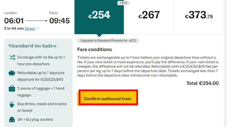 วิธีการจองในเว็บไซต์ Eurostar