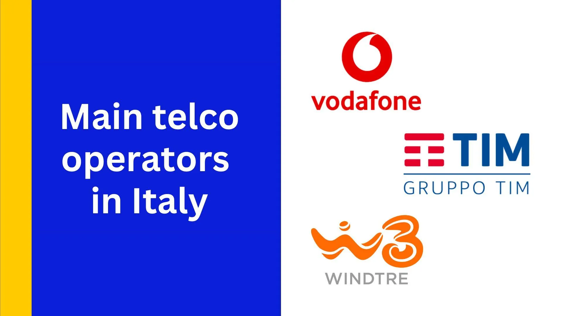 Main telco operators in Italy