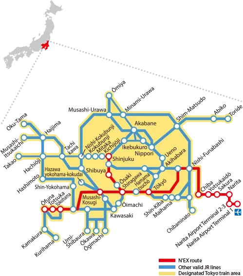 Get from Narita Airport to Tokyo: Narita Express