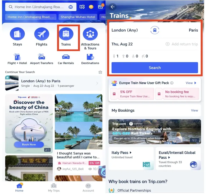 How to Buy Eurostar Tickets on Trip.com App Step by Step