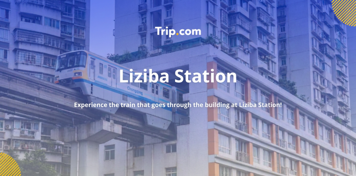 Liziba Station Train through building