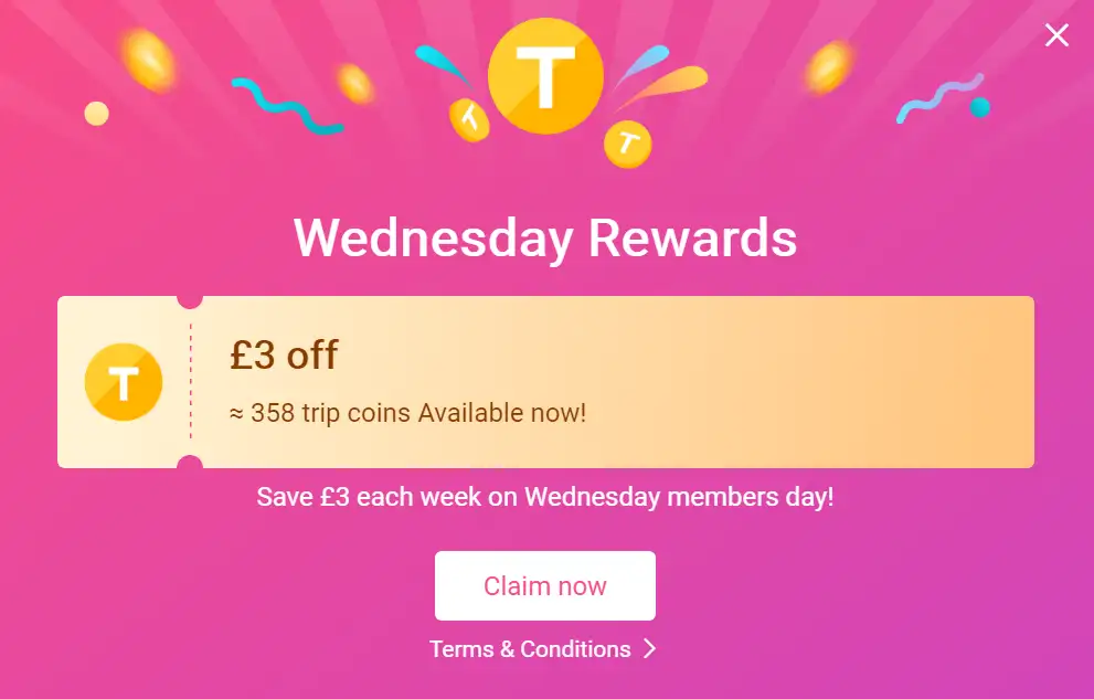 Trip.com flight deals - Wednesday Rewards