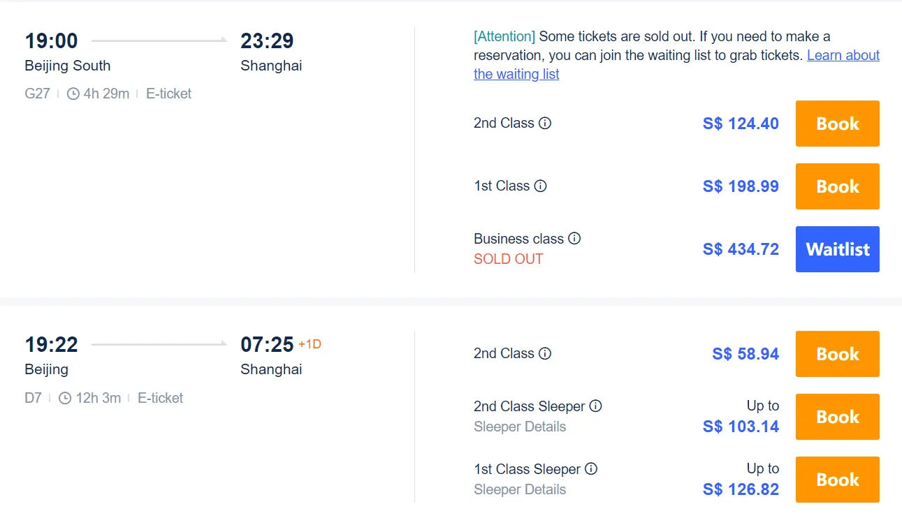 Book China Train Tickets