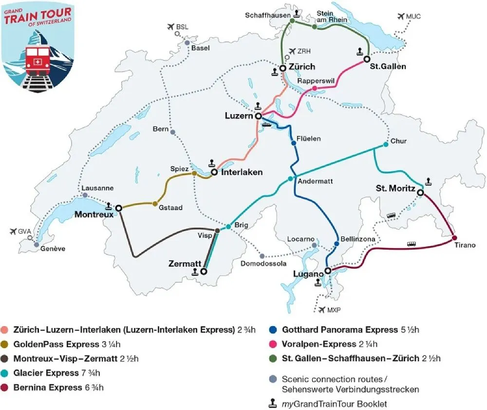 Top 5 Scenic Train Rides in Switzerland (with Route Map)