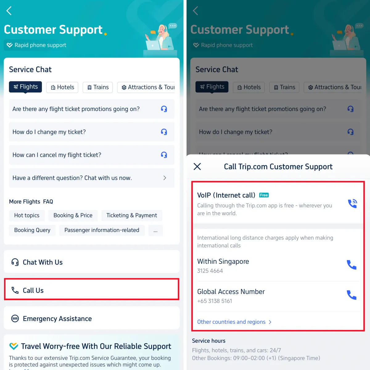 Step 2: Choose Trip.com Call Service to Find Trip.com Contact Number