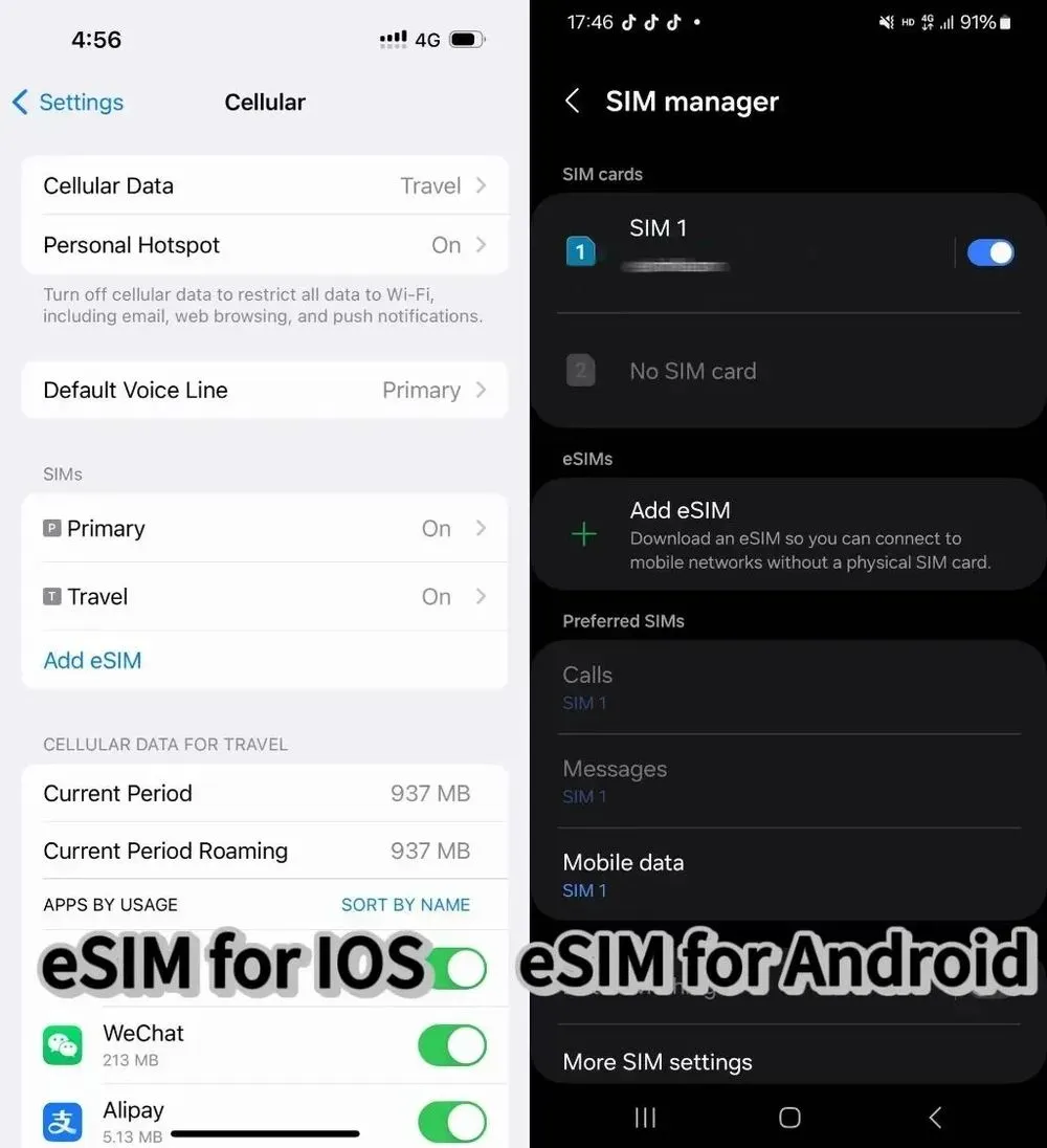 How to active eSIM