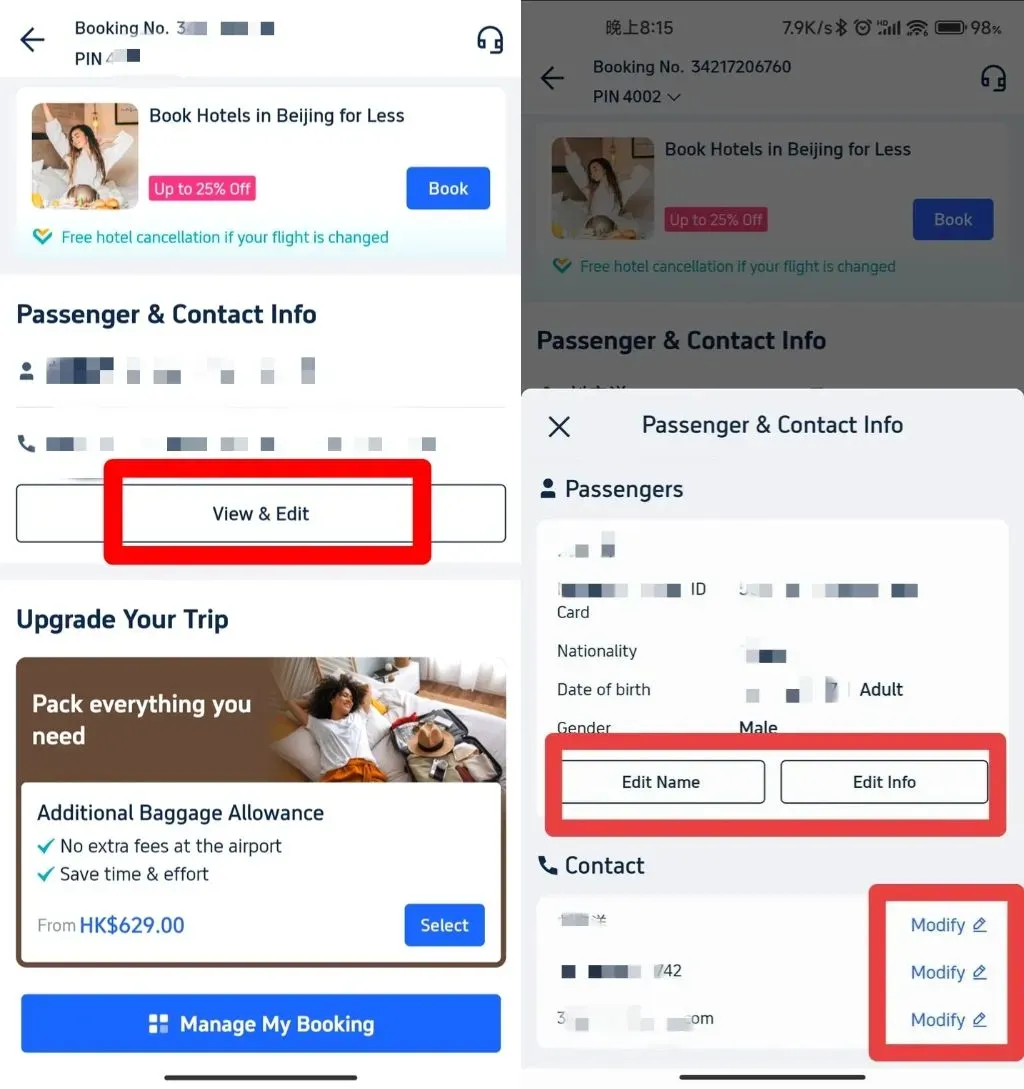 How to Change Passport Information on Trip.com