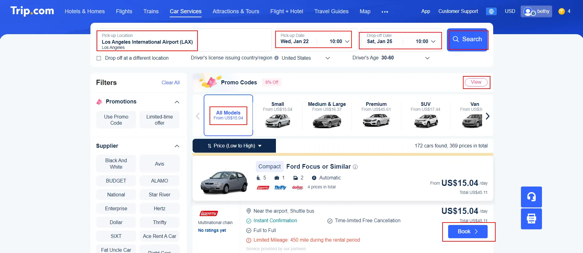 Trip.com Car Rental Insurance Purchase Guide