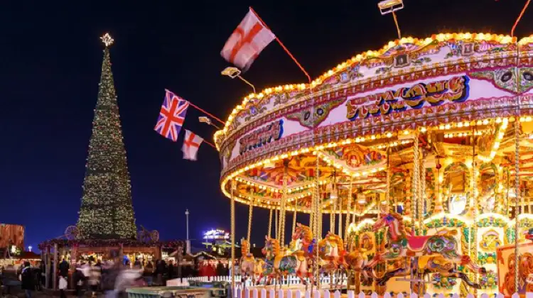 Hyde Park merry-go-round and Christmas tree