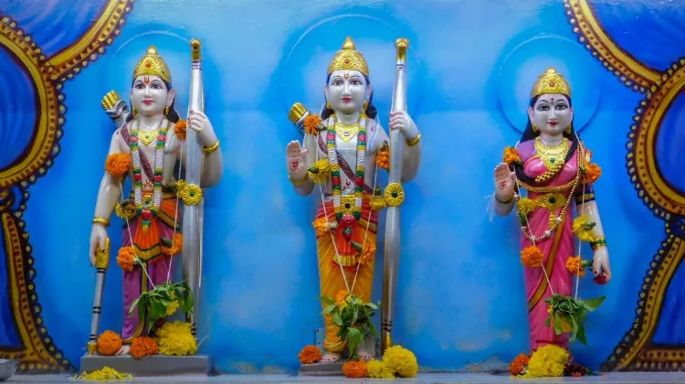Statues of Lord Rama, Sita Mata, and Laxman