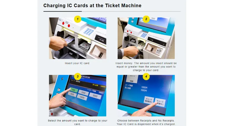 Как купить билеты с помощью карт IC Card в билетном автомате