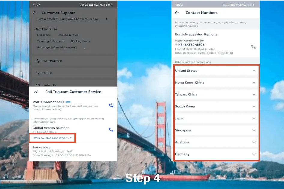 Find Trip.com Phone Number of Other Countries&Regions