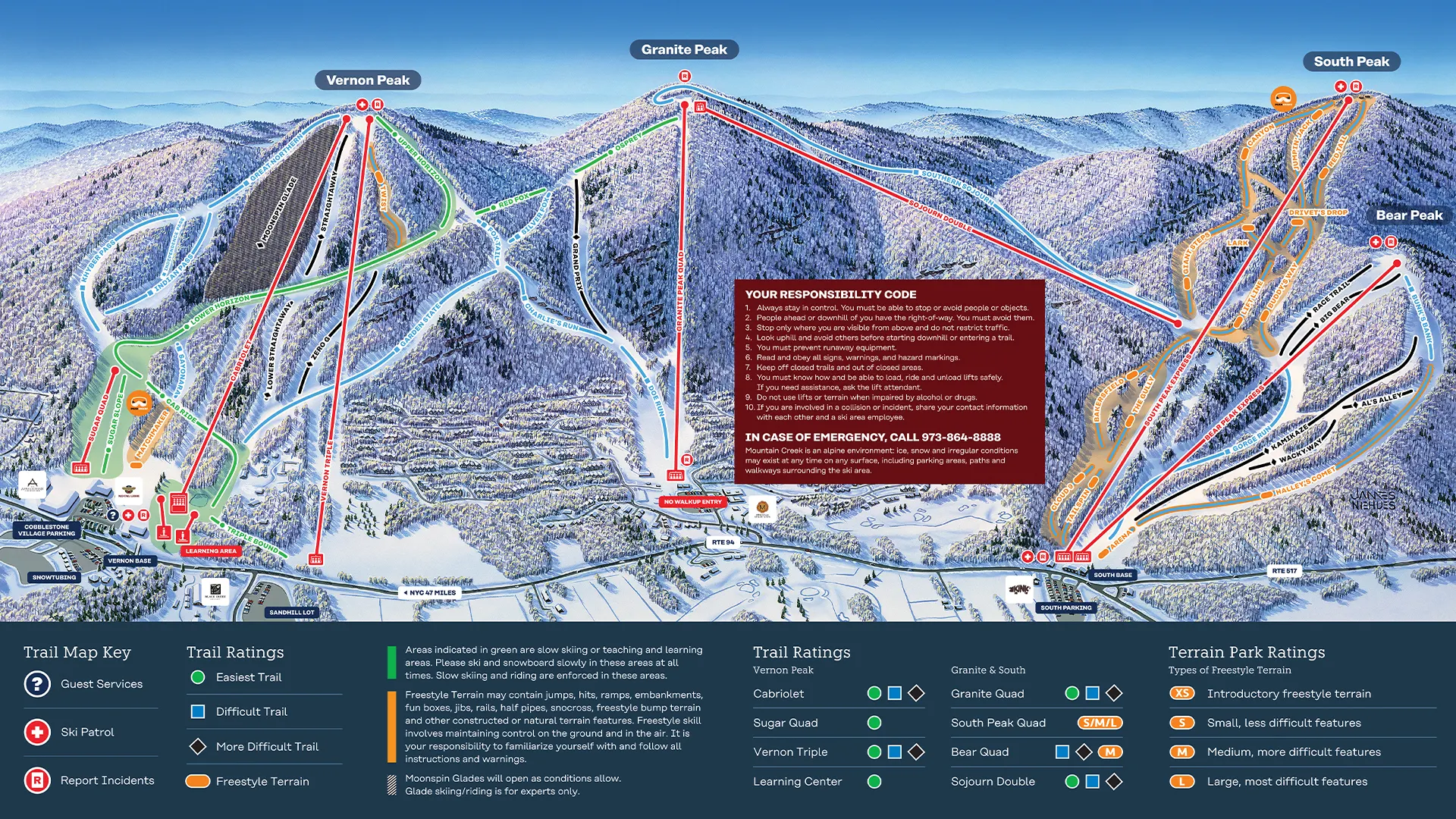 Mountain Creek Ski Resort Map & Trails