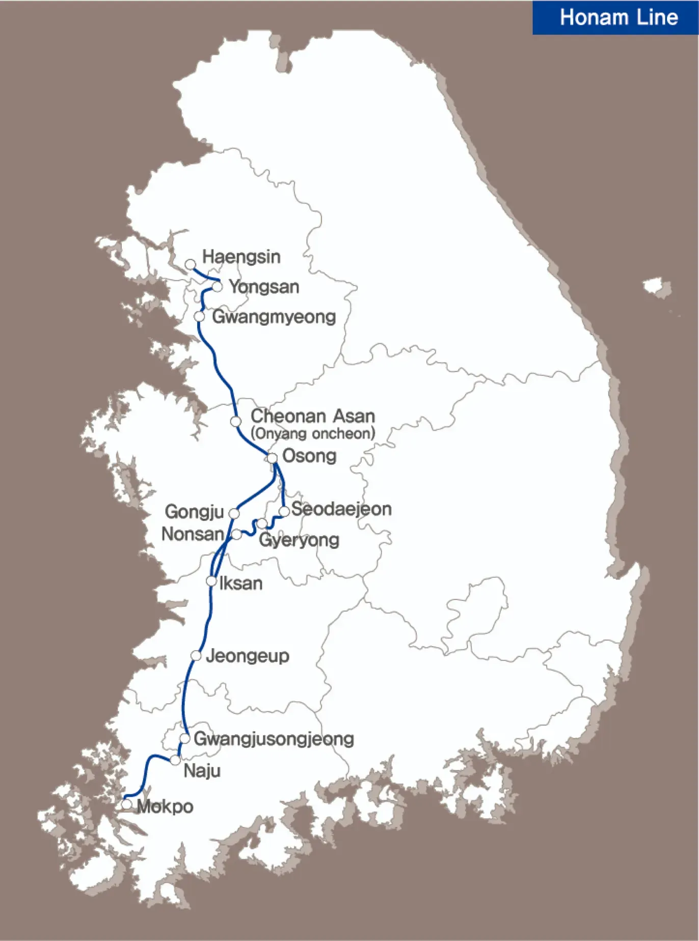 แผนที่รถไฟเกาหลี