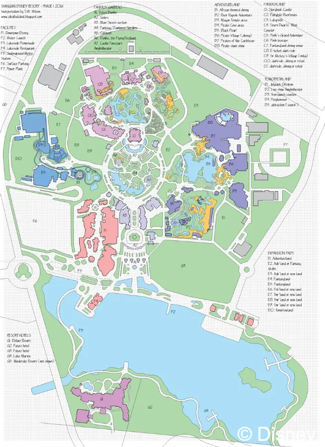 แผนที่เซี่ยงไฮ้ดิสนีย์แลนด์